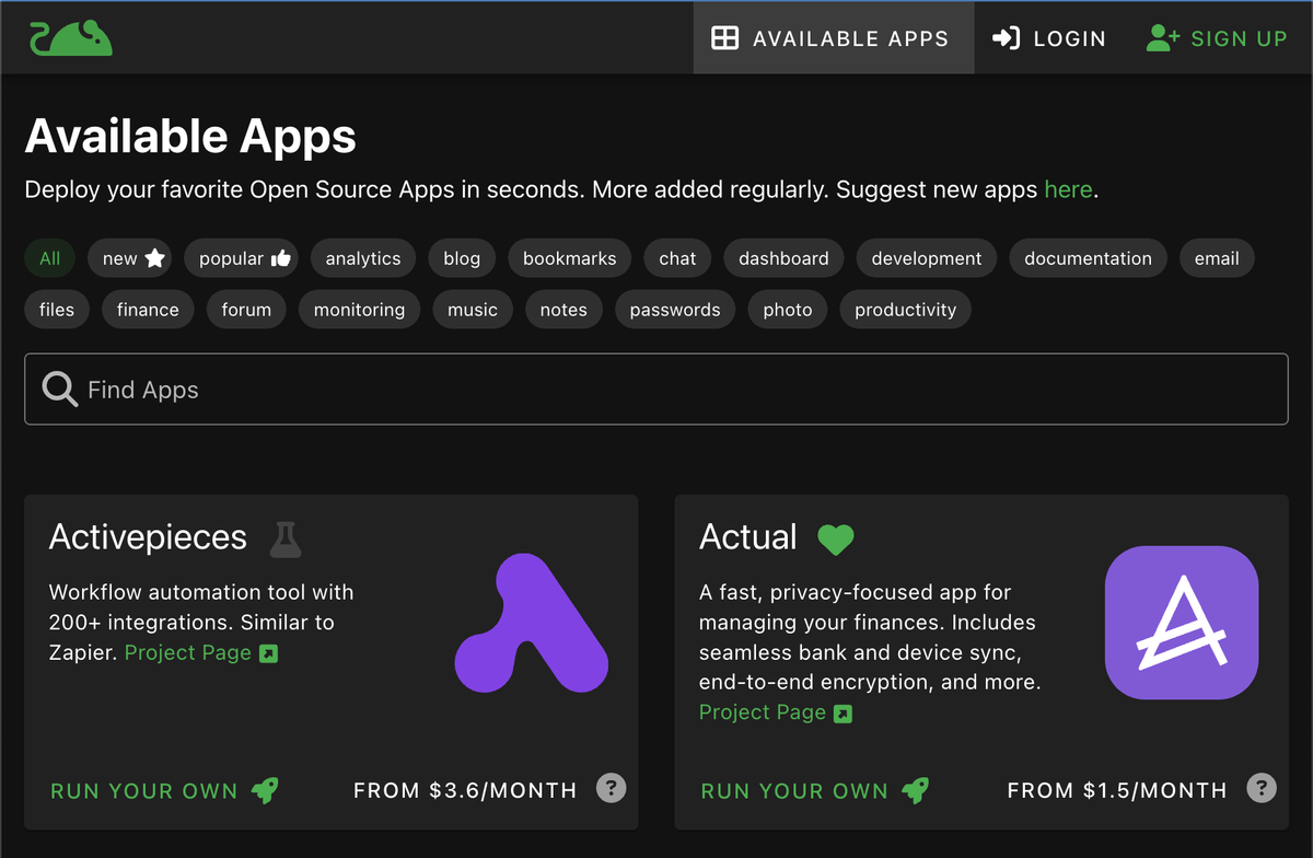 PikaPods: hosting open source apps #2